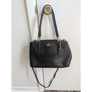 Coach Women's Small Christie Carryall In Crossgrain Leather IM/Black F57520